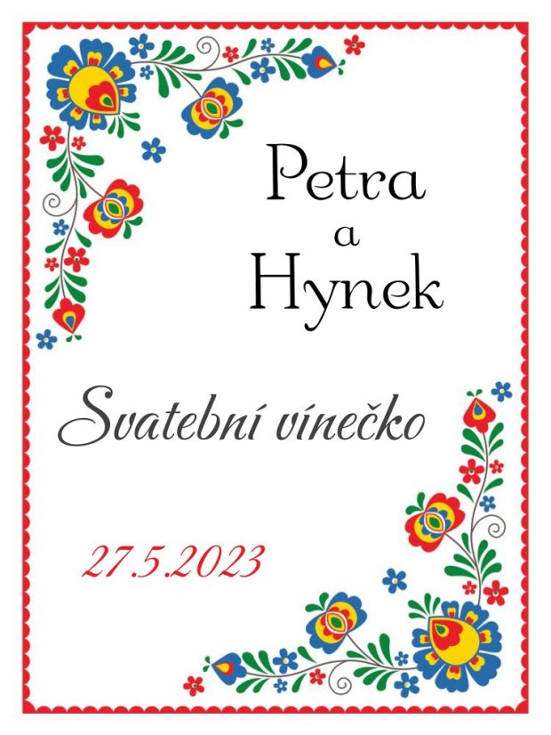 Svatební etiketa na víno 0,75l - SE220039