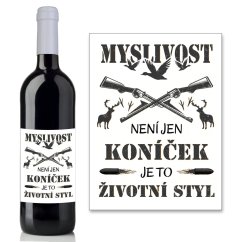 Dárek pro myslivce - láhev vína s myslivecku tématikou
