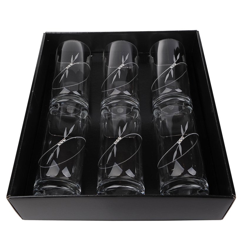 Sklenice na nealko 250 ml s krystaly Preciosa - Plant 6 ks