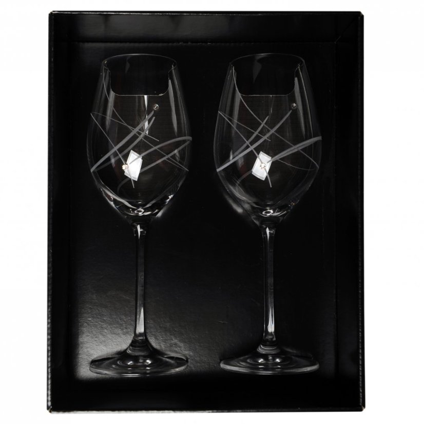 Sada 2 ks sklenic na víno s krystaly Preciosa 470 ml - Celebration