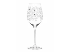 Sklenice na víno s krystaly Preciosa 360 ml - Flora 4 ks