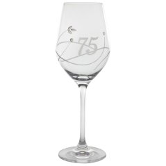 Sklenice na víno 360 ml s krystaly Swarovski - jubileum 75