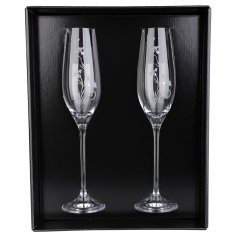 Sklenice na sekt s krystaly Precoisa 210ml - Flower 2 ks