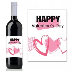 Valentýnské víno 0,75l - růžová srdíčka