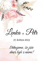 Samolepiaca svadobná etiketa na mini víno 0,187l - MN220006