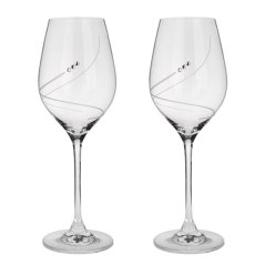 Sada 2 ks Sklenic na víno s krystaly Preciosa 360 ml - Wind