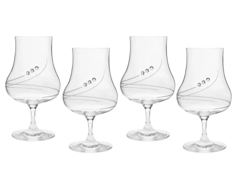 Sklenice na rum s krystaly Preciosa 220ml - Stuhy 4ks