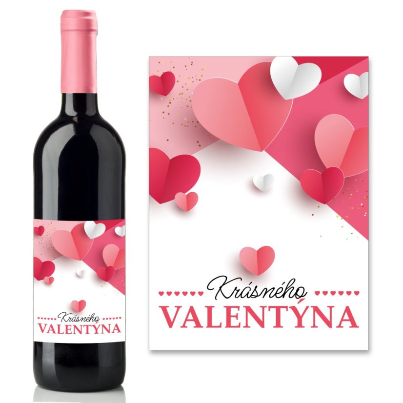 Víno 0,75l s etiketou k Valentýnu