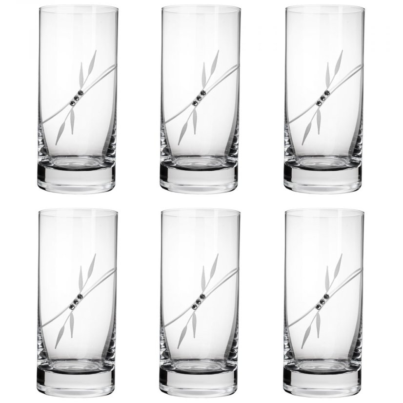 Sklenice na nealko 250 ml s krystaly Preciosa - Plant 6 ks