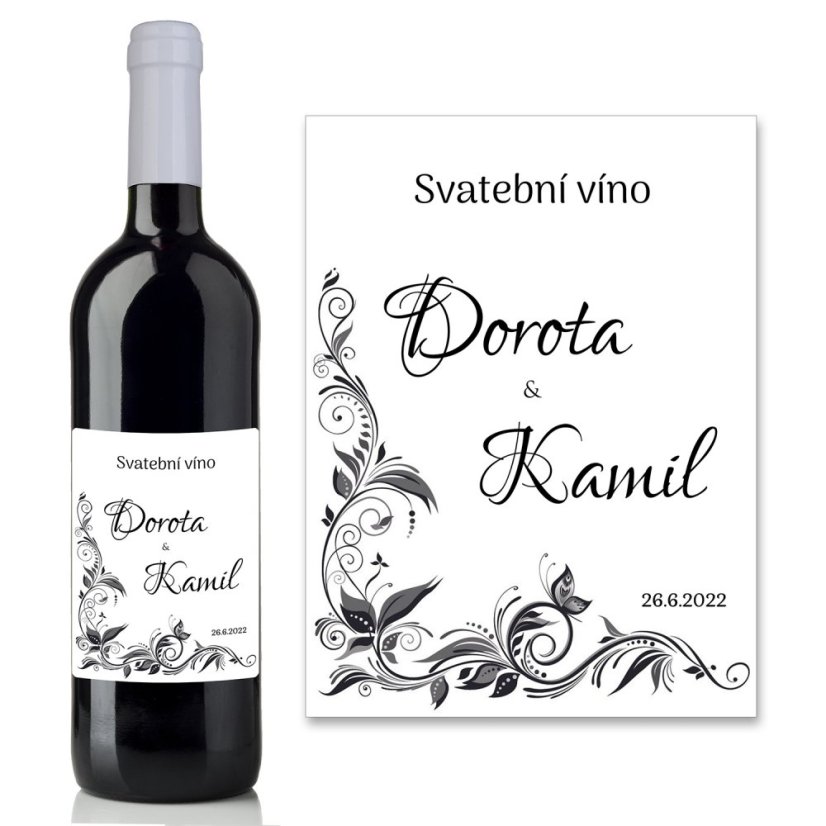 Svatební etiketa na víno 0,75l - SE220044