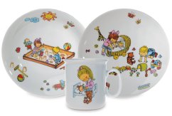 Dětská porcelánová souprava Školka - ilustrace Helena Zmatlíková, Thun 1794
