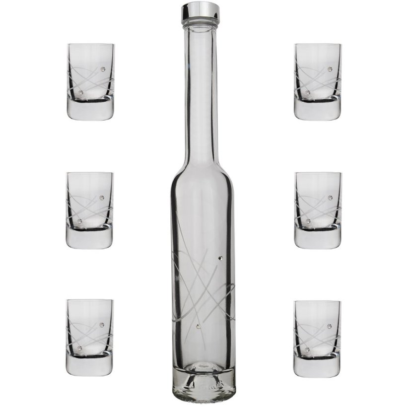 Sada šesti odlivek 30ml a lahve s krystaly Preciosa - Celebration