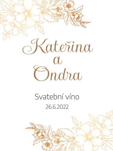 Svatební etiketa na víno 0,75l - SE220016