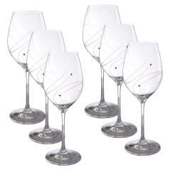 Sada 6 ks sklenic na víno s krystaly Preciosa 470 ml - Celebration