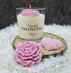 Vonná sójová svíčka v krabičce k Valentýnu: Jasmín & Vanilka 200g