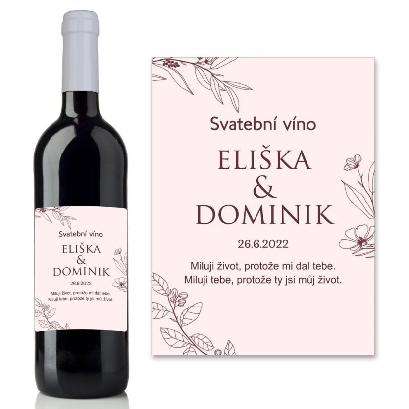 Svatební etiketa na víno 0,75l - SE220011