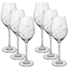 Sklenice na víno s krystaly Preciosa 360 ml - Celebration 6ks