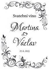 Samolepicí svatební etiketa na mini víno 0,187l - MN220010