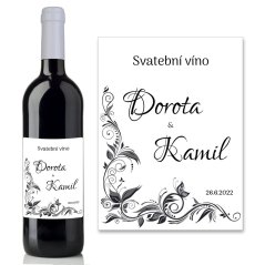 Svatební etiketa na víno 0,75l - SE220044
