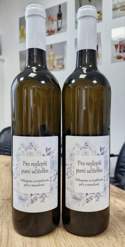 Víno 0,75l s etiketou Pro paní učitelku - modrá PU25005