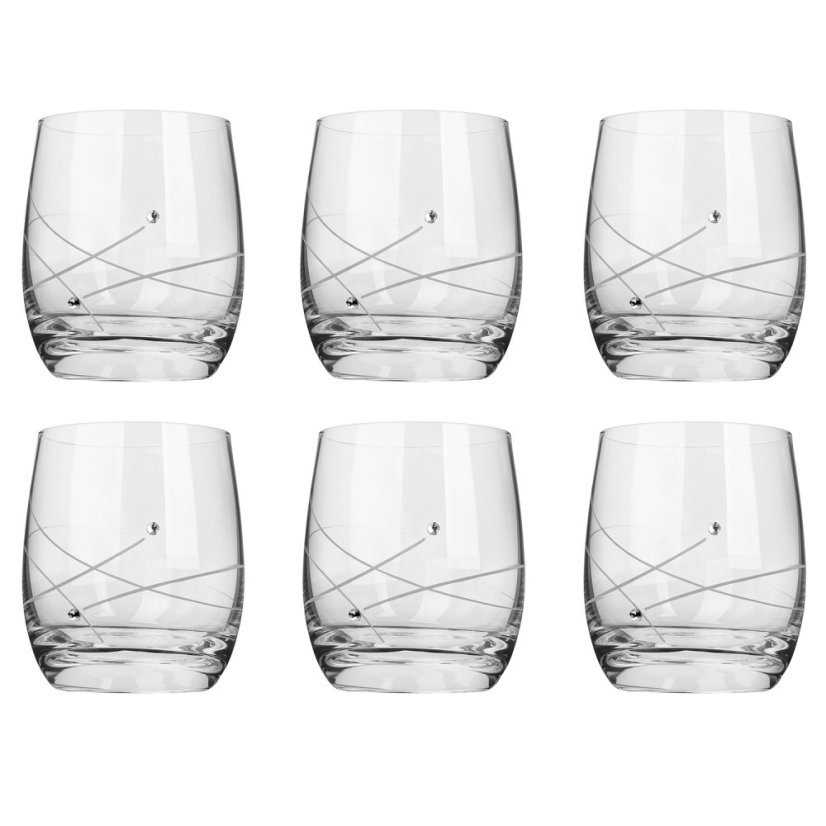 Sklenice na whisky Globo 350 ml s krystaly Preciosa - Celebration 6 ks