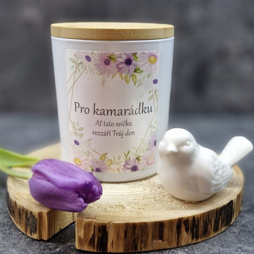 Vonná sójová svíčka s nápisem Pro kamárádku - 200g
