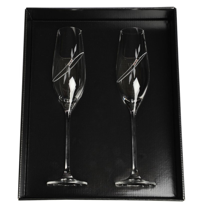 Sklenice na sekt s krystaly Preciosa 210ml - Plant 2ks