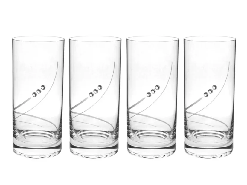Sklenice na nealko 250 ml s krystaly Preciosa - Stuhy 4 ks