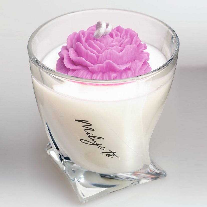 Sójová svíčka „Miluji Tě“  jasmín a vanilka 210g