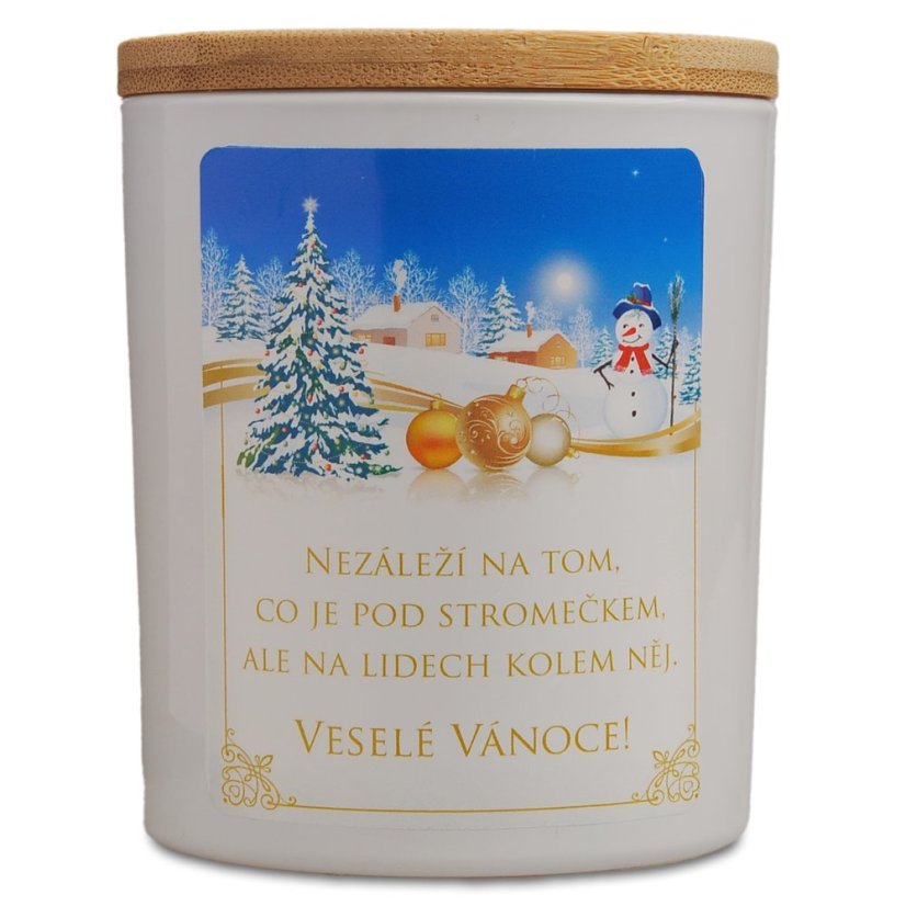 Vánoční vonná sójová svíčka - Zimní krajina - 200g