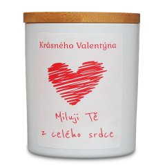 Vonná sójová svíčka s etiketou k Valentýnu - 200g - srdíčka