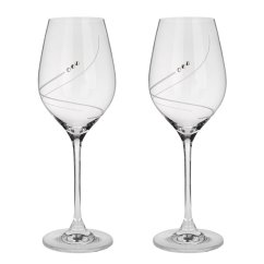Sada 2 ks Sklenic na víno s krystaly Preciosa 360 ml - Wind