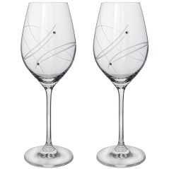 Sklenice na víno s krystaly Preciosa 360 ml - Celebration 2ks