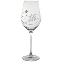 Sklenice na víno s krystaly Swarovski 360 ml - jubileum 18
