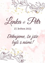 Samolepiaca svadobná etiketa na mini víno 0,187l - MN220007