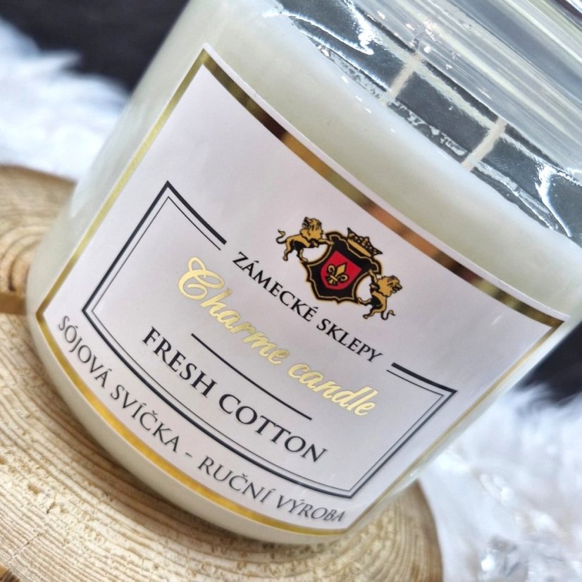 Sójová svíčka Charme Candle - Fresh cotton - 410g
