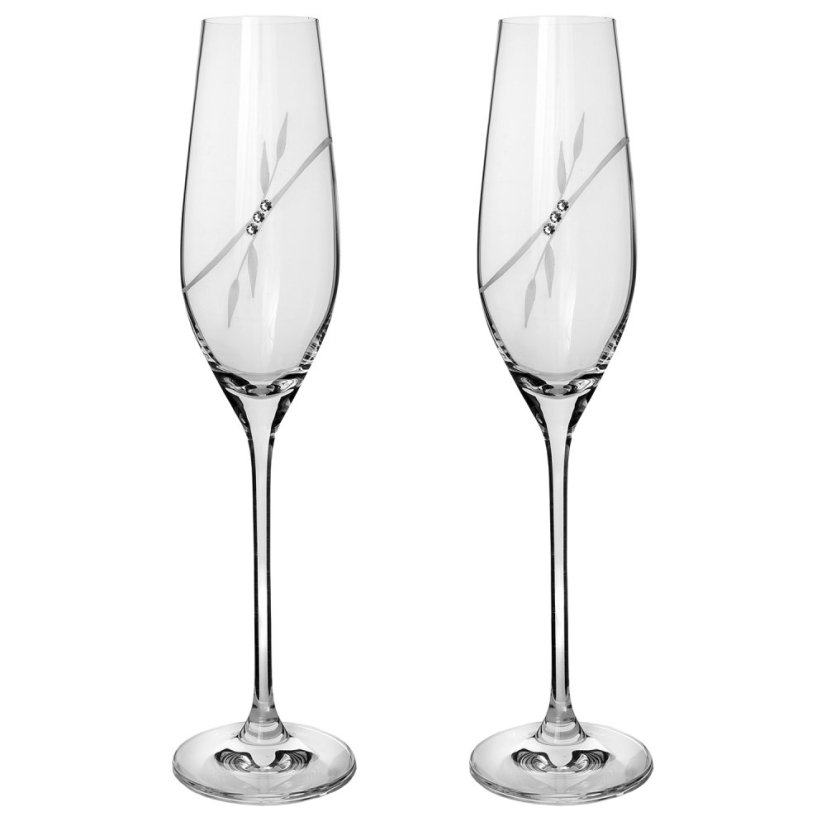 Sklenice na sekt s krystaly Preciosa 210ml - Plant 2ks