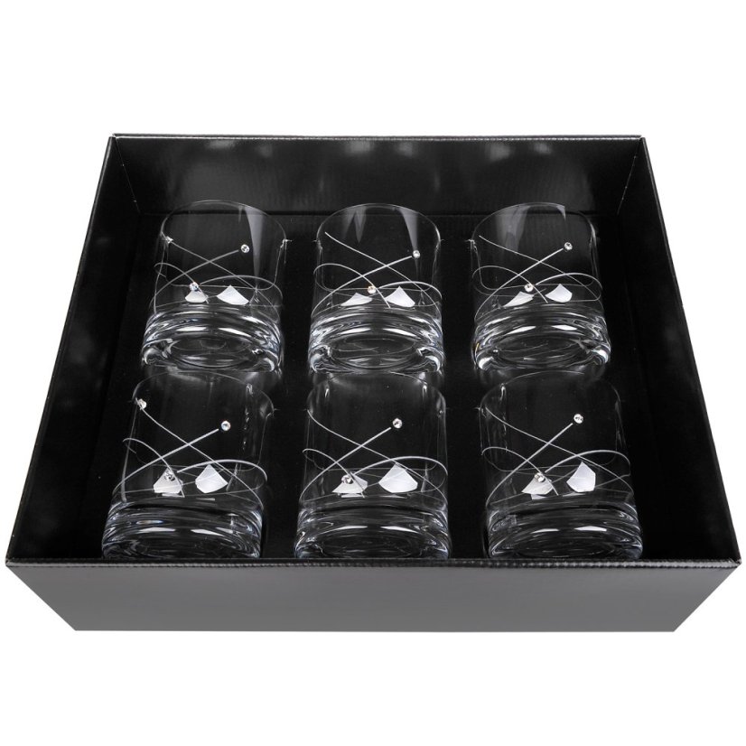 Sklenice na whisky 300 ml s krystaly Preciosa - Celebration 6 ks