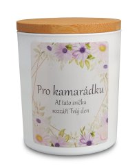 Vonná svíčka ze 100% přírodního sójového vosku jako dárek pro kamarádku.