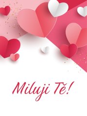 Víno 0,75l s etiketou Miluji tě - srdíčka