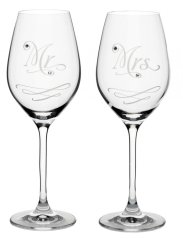 Sklenice na víno s krystaly Swarovski 360 ml - pán a paní Sklenice na víno s krystaly Swarovski 360 ml - pán a paní
