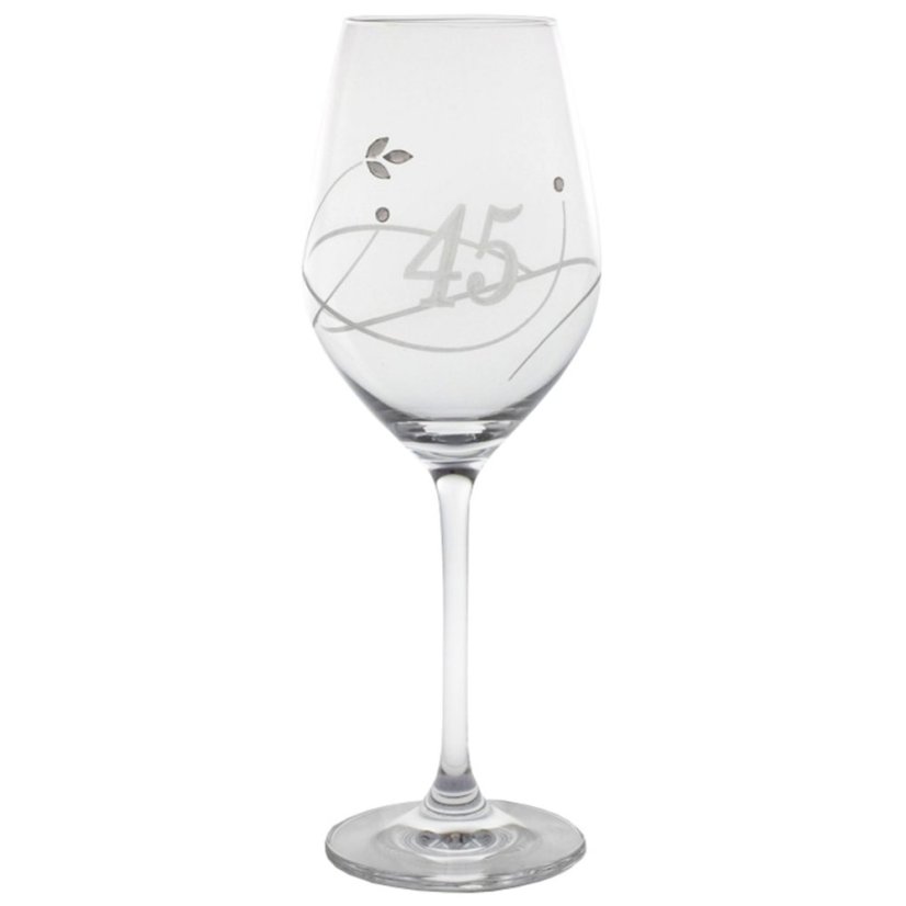 Sklenice na víno 360 ml s krystaly Swarovski - jubileum 45