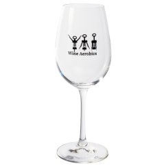 Sklenice na víno 350 ml s potiskem Wine Aerobics