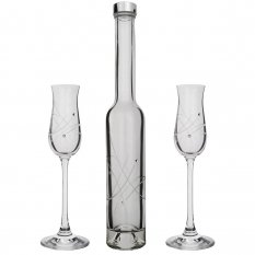 Sada dvou sklenic na destiláty a lahve  s krystaly Swarovski - Celebration