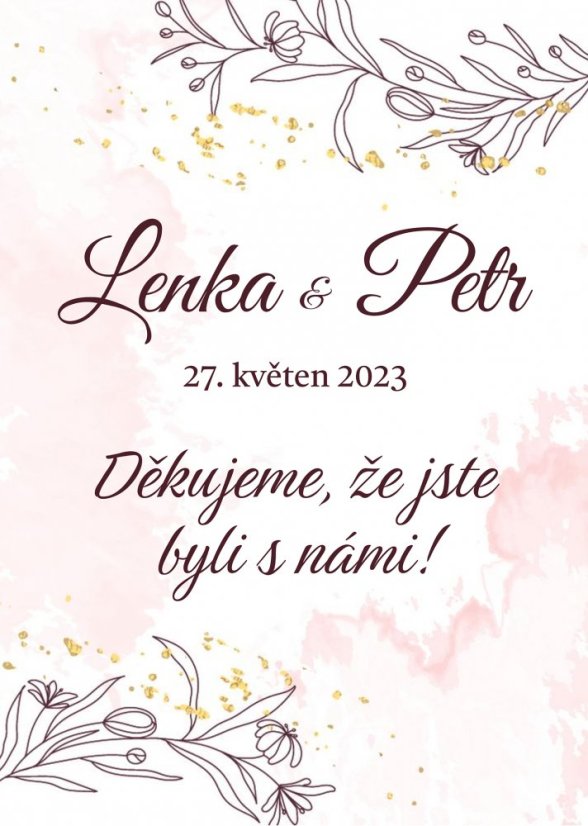Samolepiaca svadobná etiketa na mini víno 0,187l - MN220007