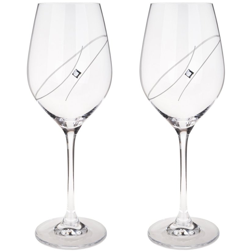 Sada 2 ks Sklenic na víno s krystaly Preciosa 360 ml - Galaxy