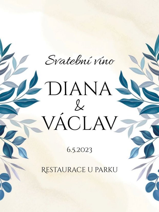 Svatební etiketa na víno 0,75l - SE220042