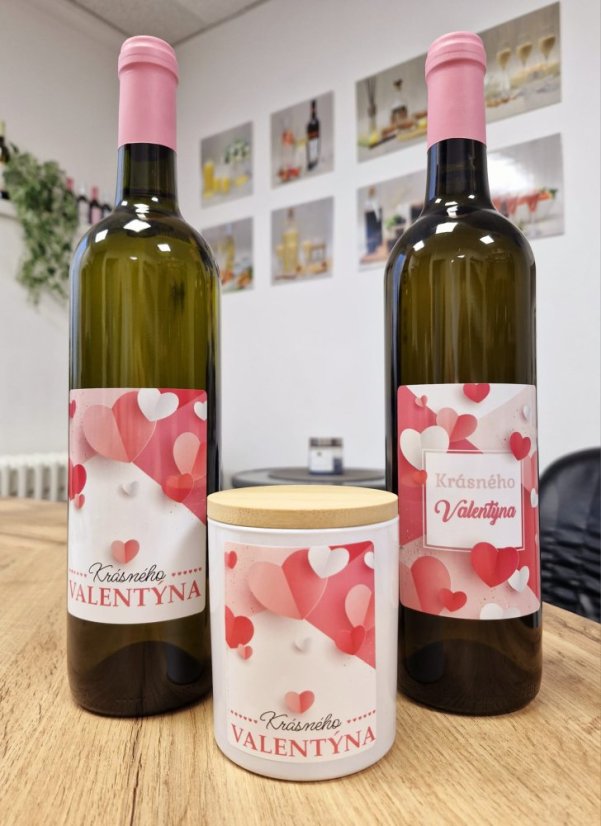 Víno 0,75l s přáním krásného Valentýna