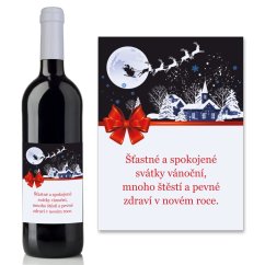 Vánoční samolepící etiketa na víno 0,75l - VE0003