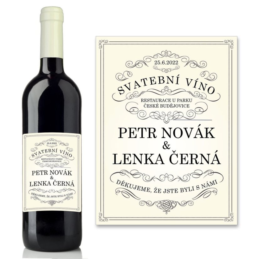 Svatební etiketa na víno 0,75l - SE220032
